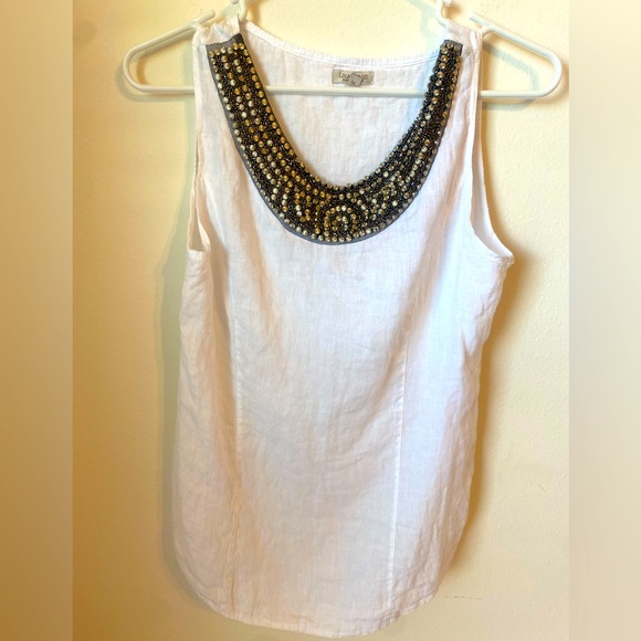 Lina Tomei Beaded Sleeveless Blouse size M - Picture 1 of 11